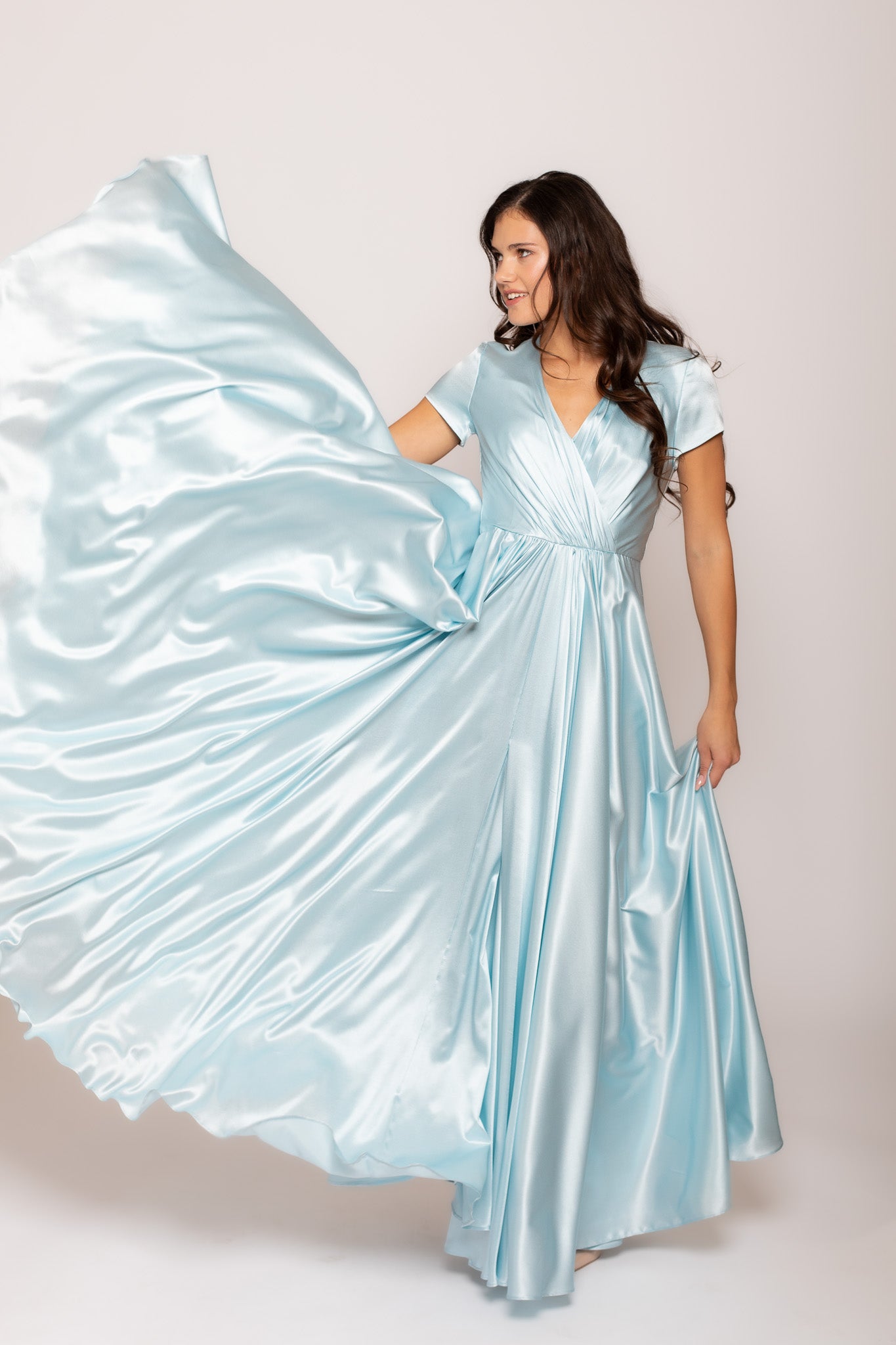 Caribbean Blue Silk Dress
