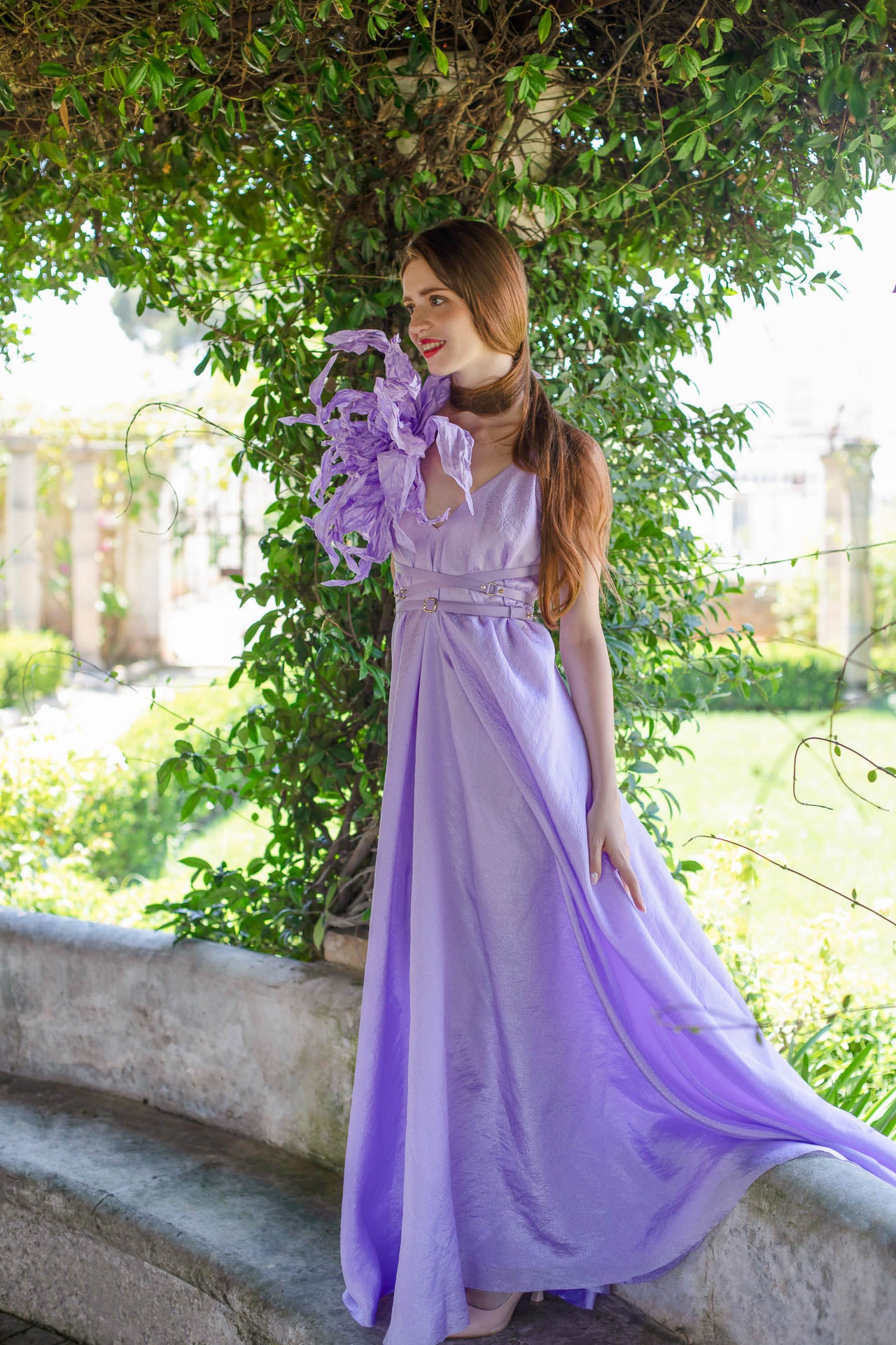 Purple Spiky Walking Flower Dress