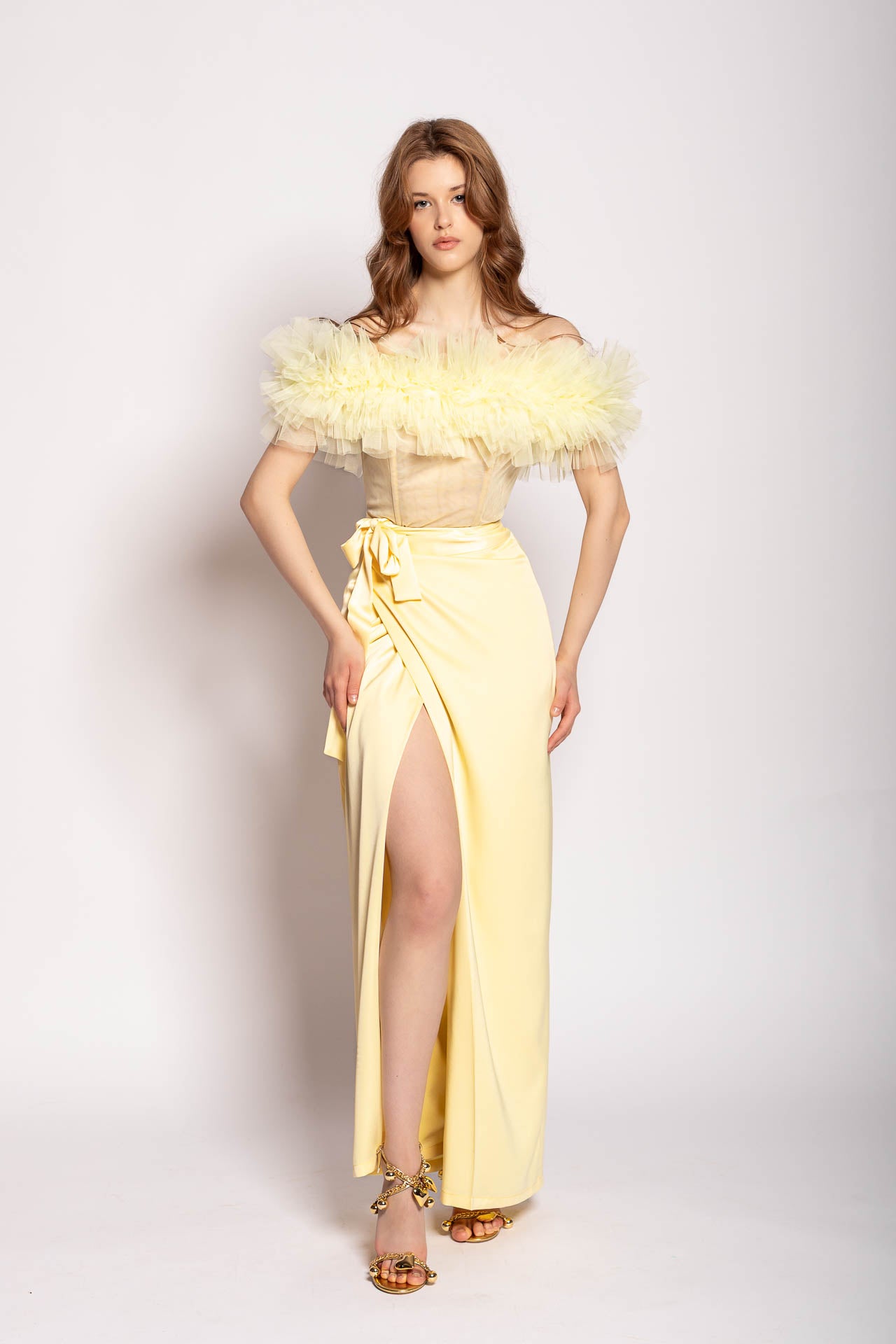 Long Yellow Wrap Skirt