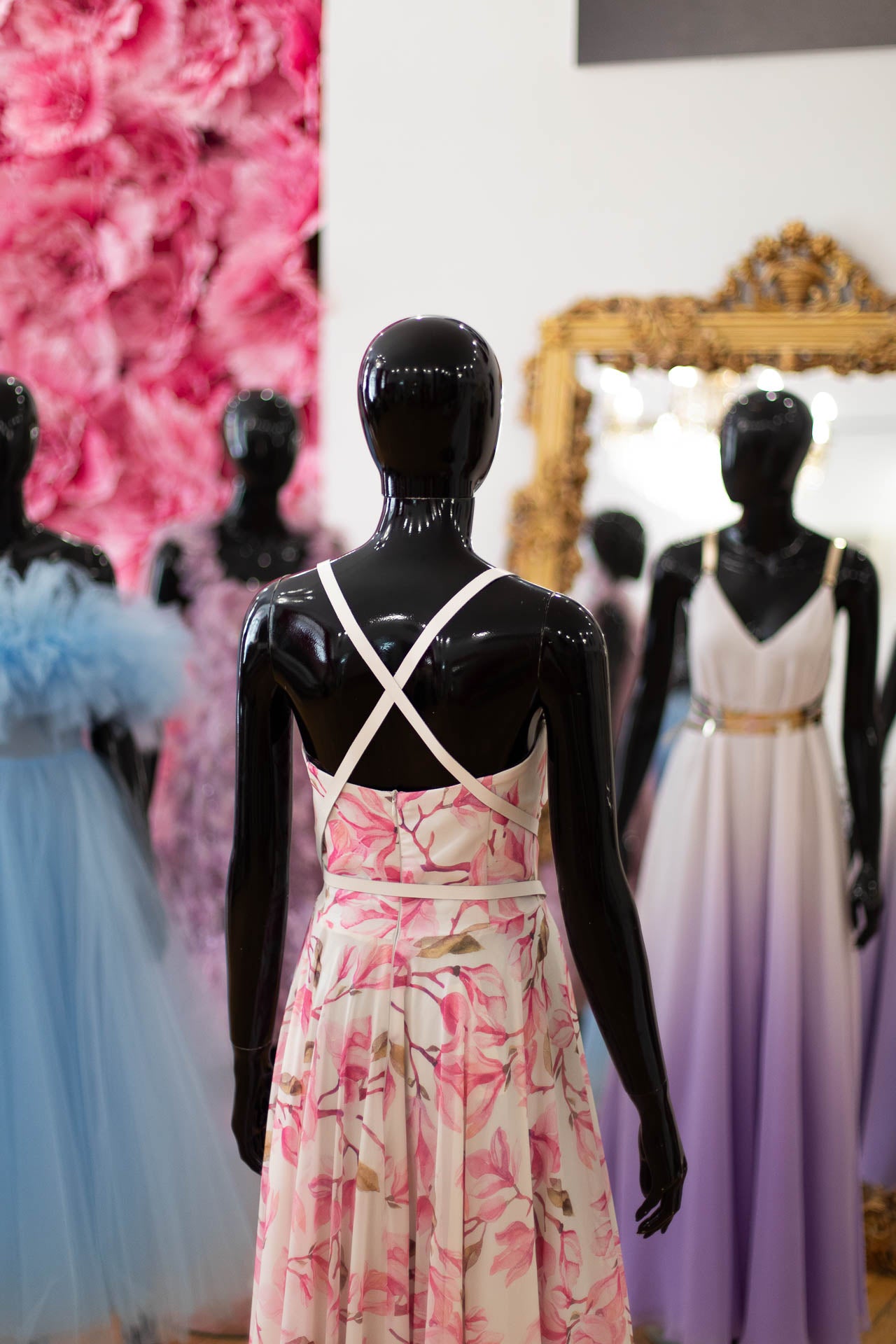Pink Floral Corset Dress