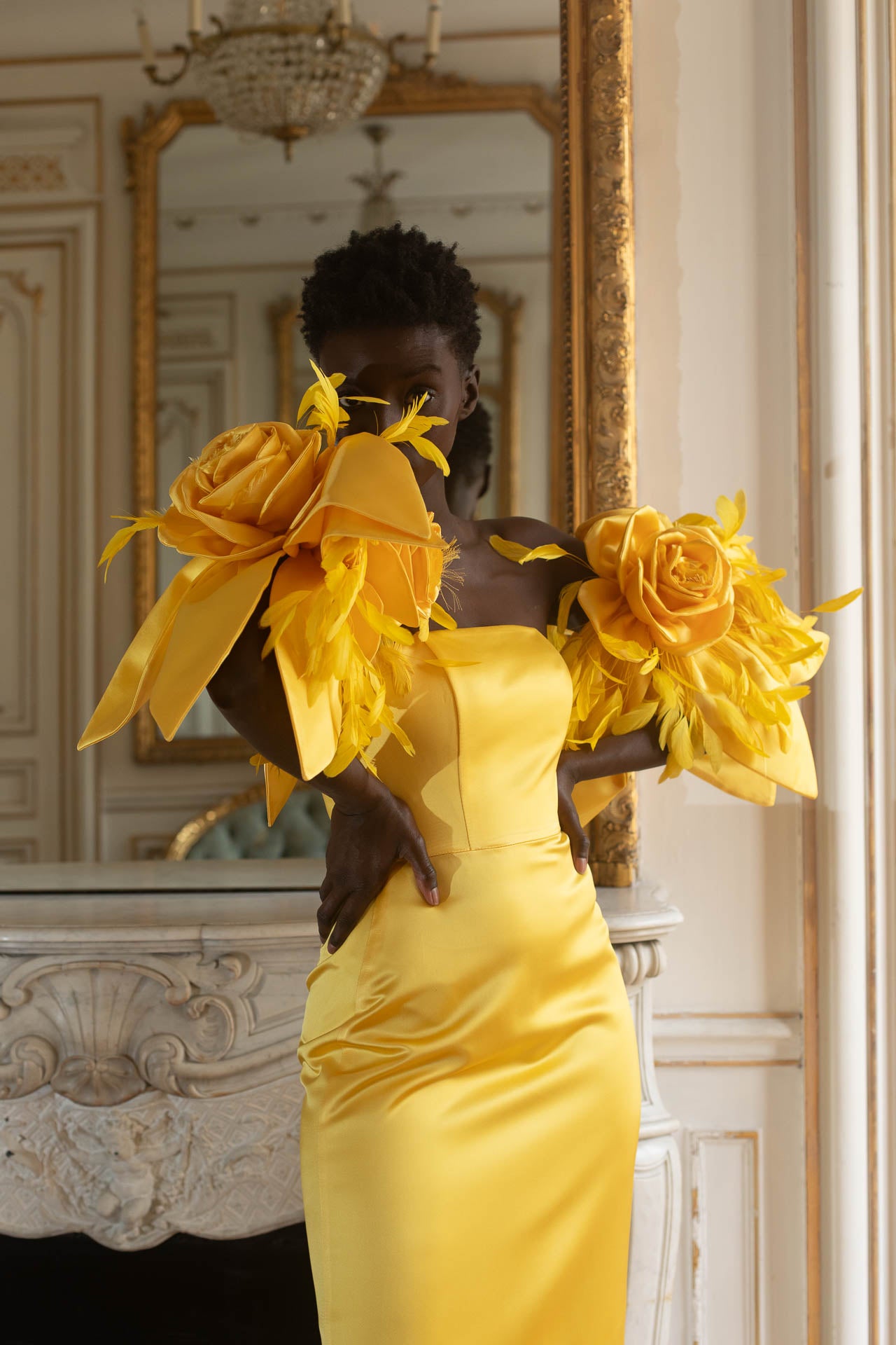 Yellow Walking Flower Gown
