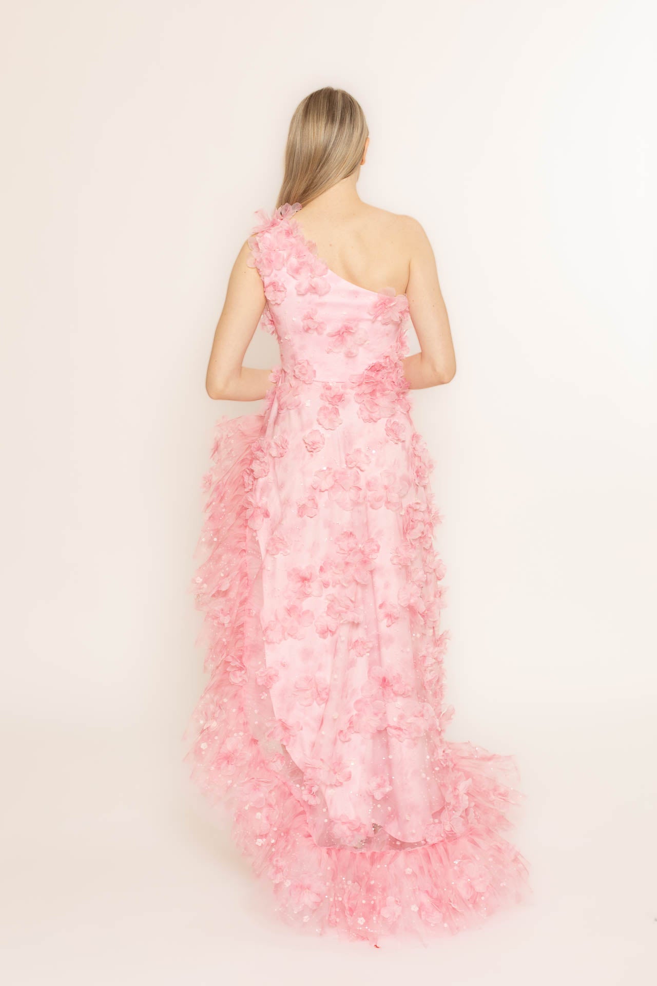 Asymmetrical Cherry Blossom Gown