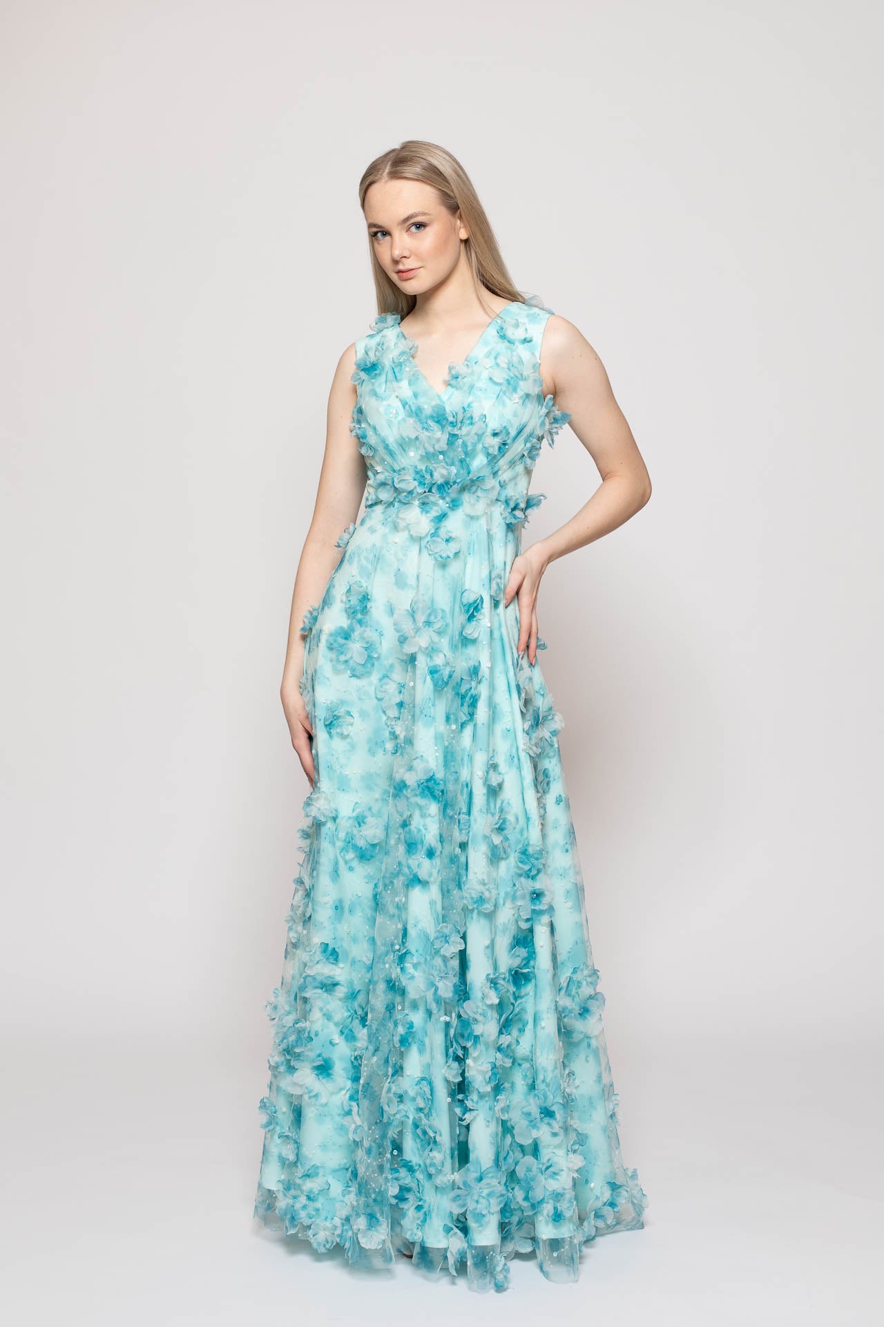 Turquoise Blossom Gown