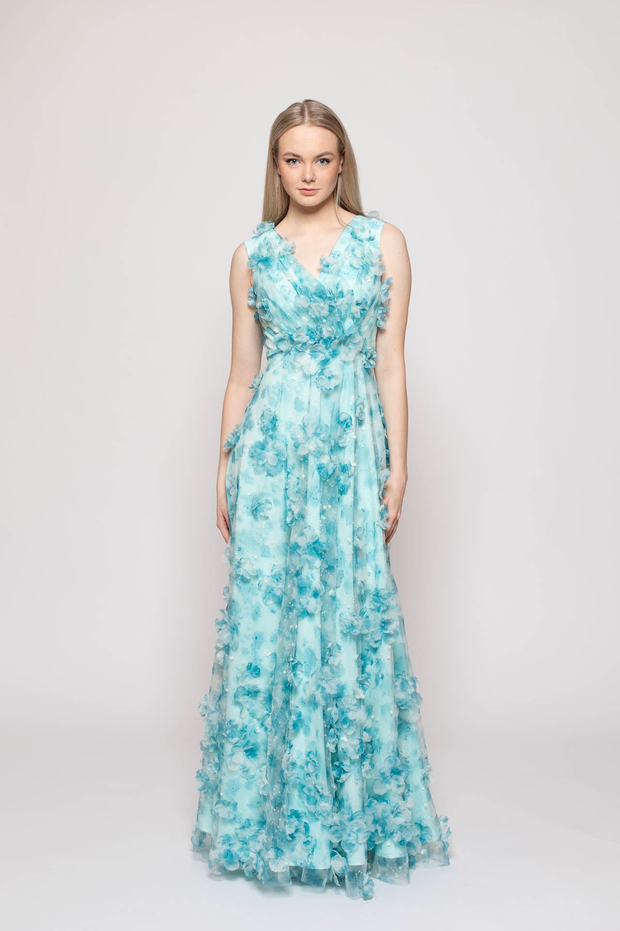 Turquoise Blossom Gown