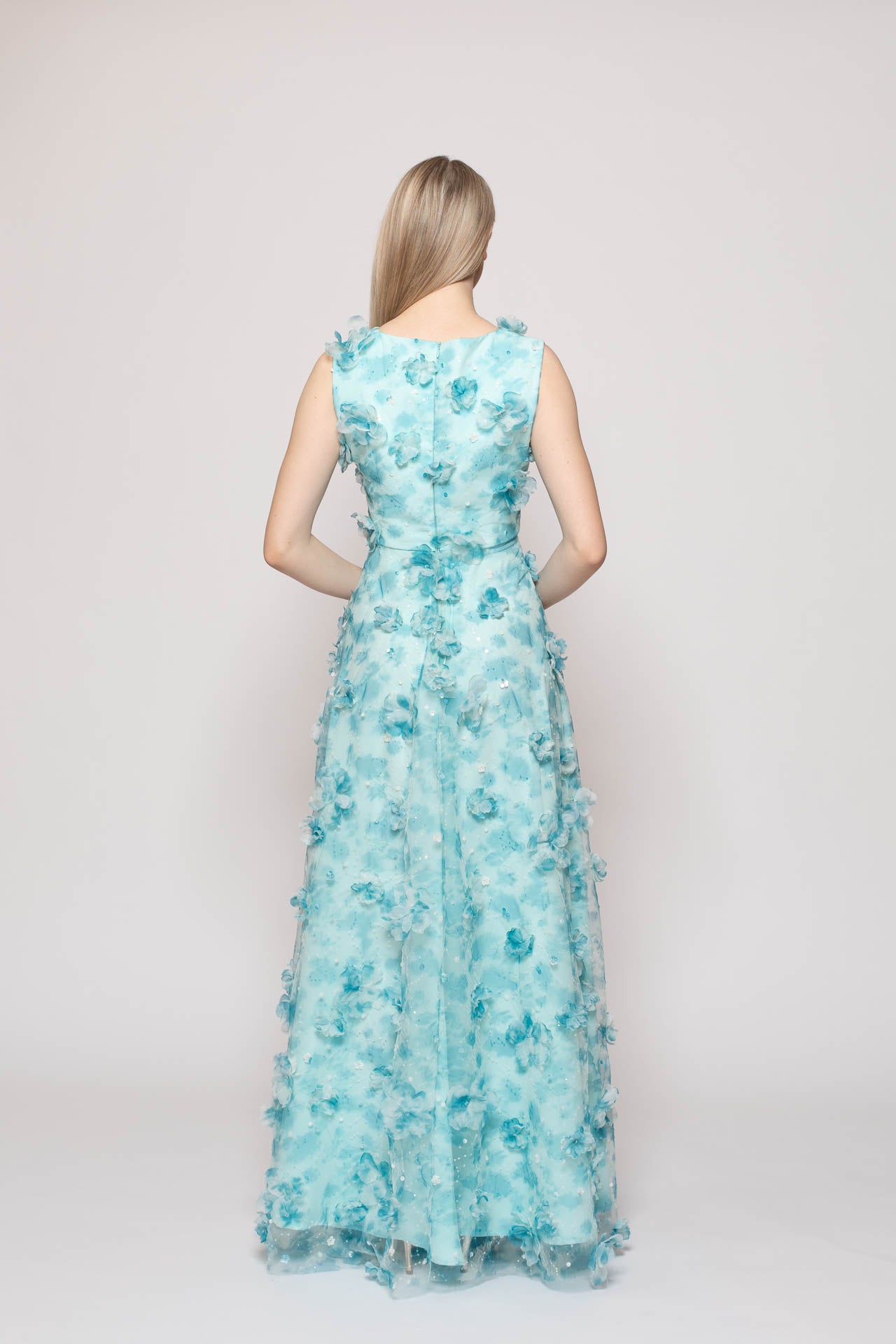 Turquoise Blossom Gown