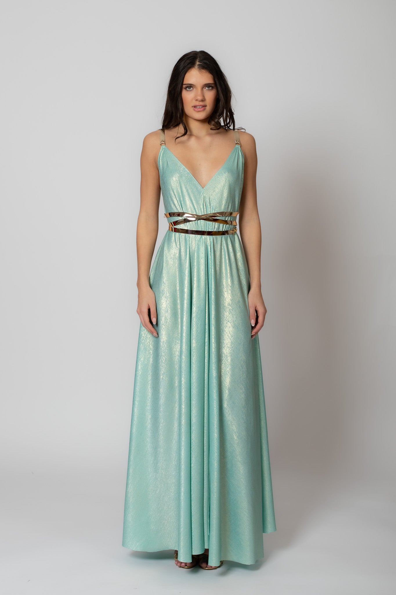 Aqua Teal Walking Flower Dress