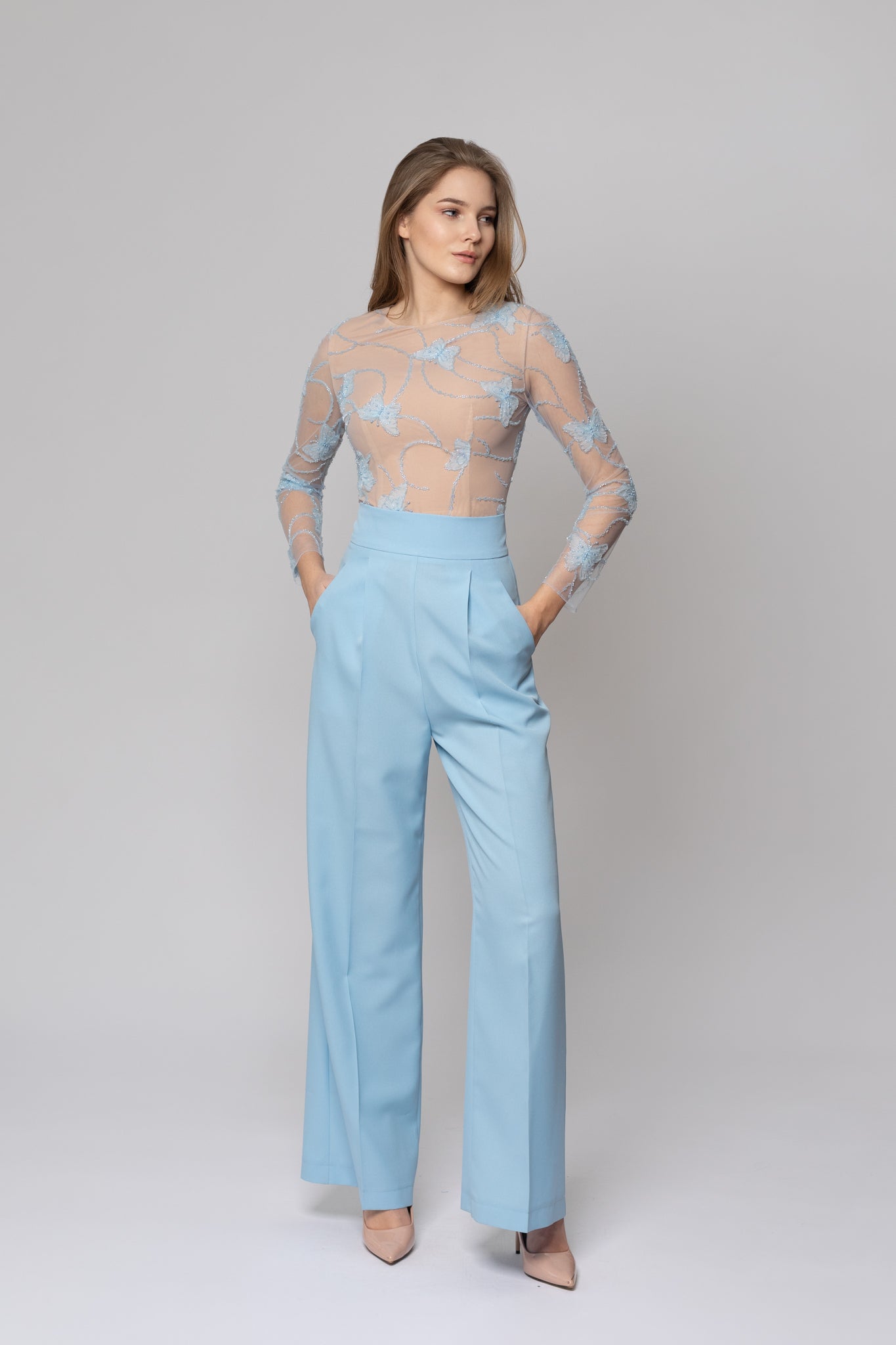 Blue Butterfly Pants