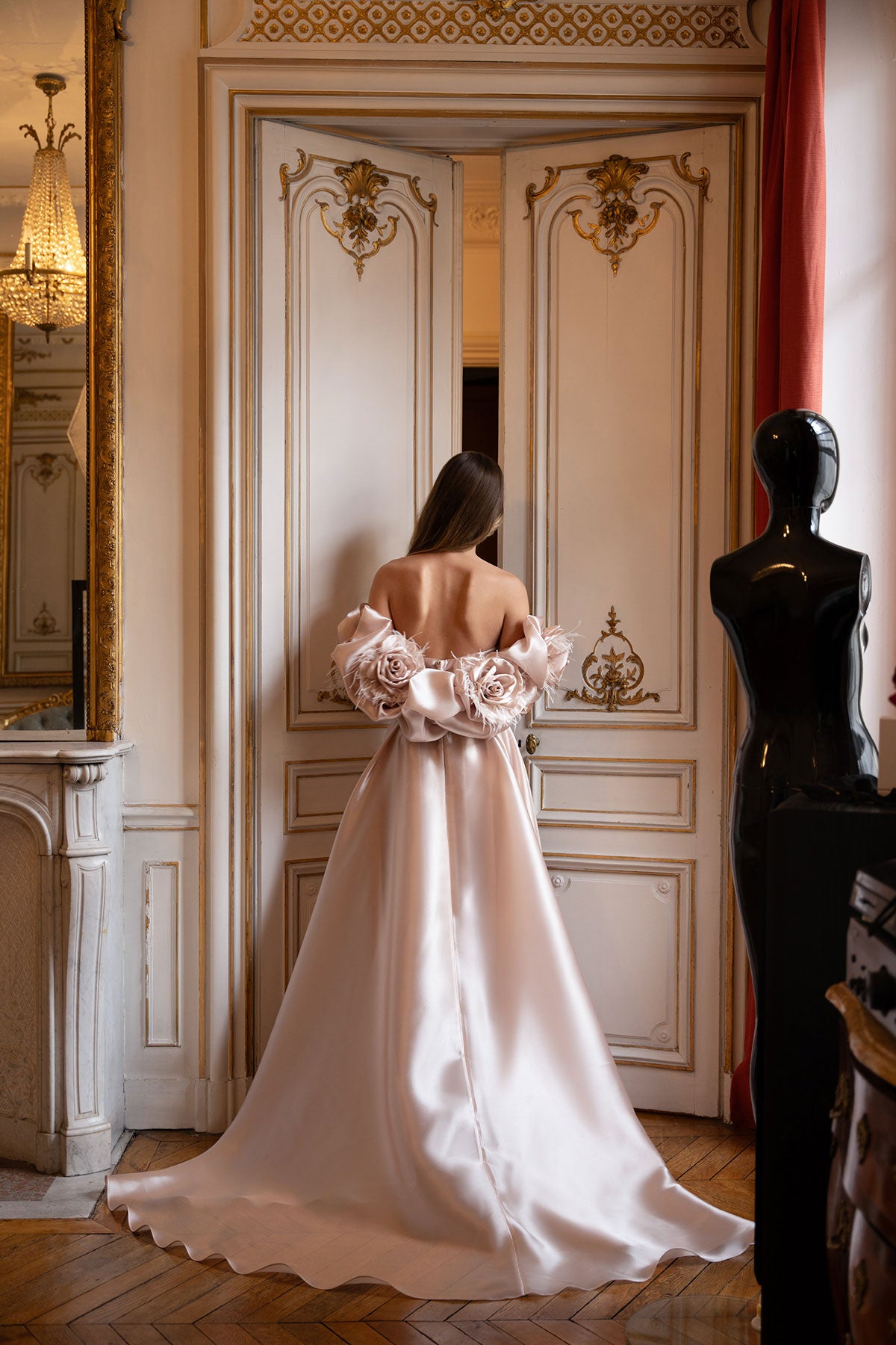Walking Champagne Flower Gown