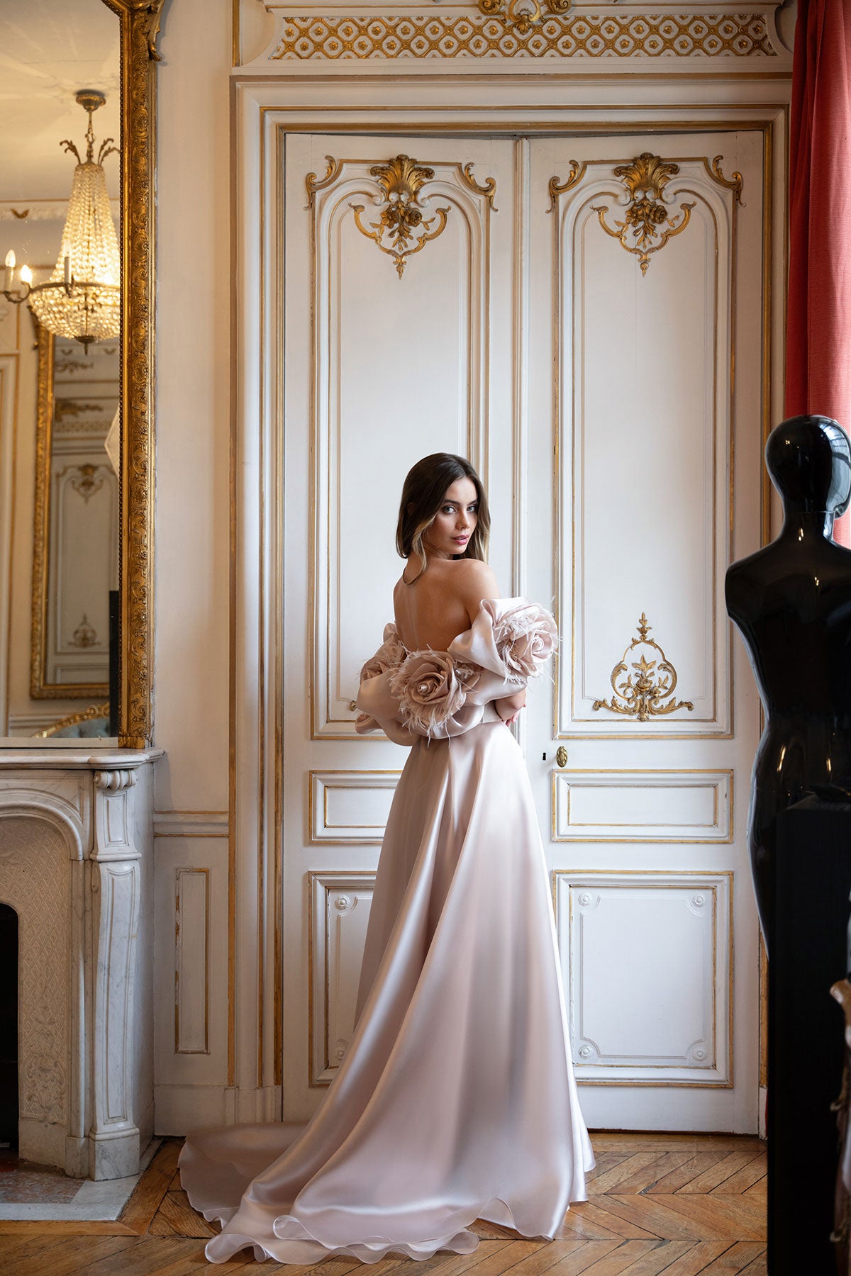 Walking Champagne Flower Gown