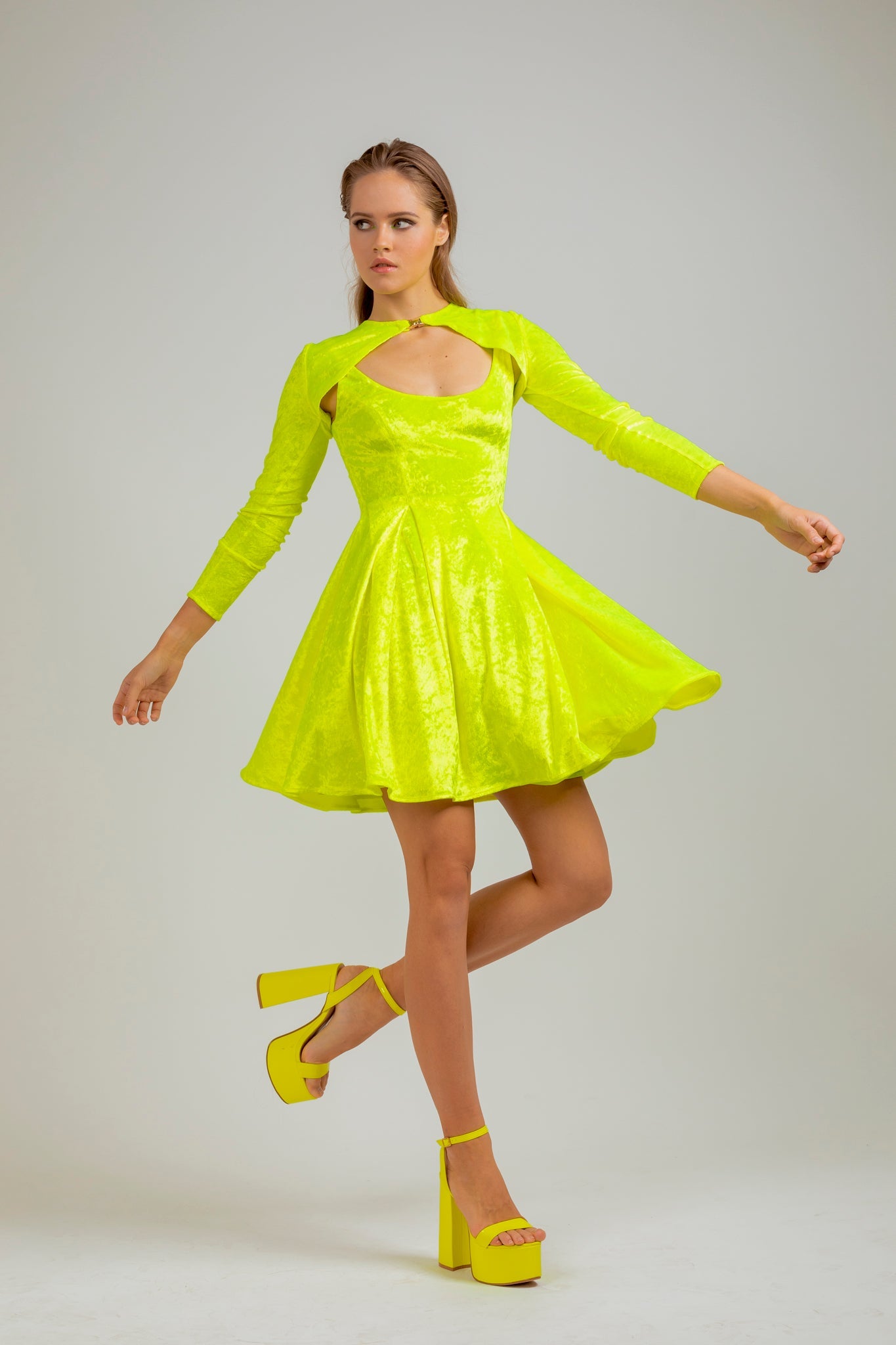 Yellow Fluo Velvet Sleeves