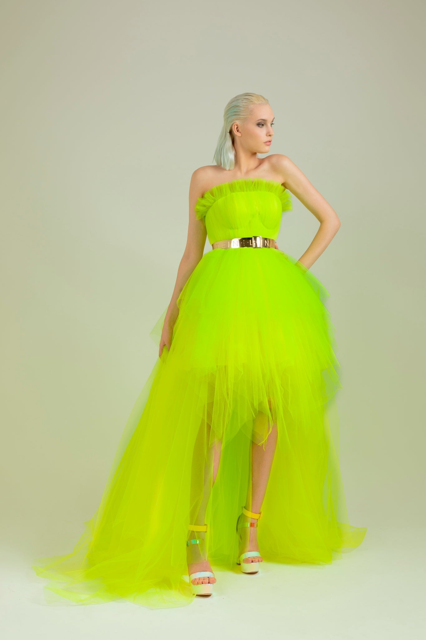 Yellow-Green Fluo Cinderella Dress