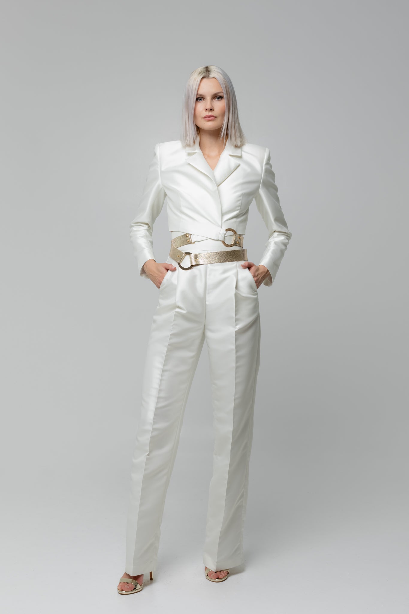 White Crease Pants