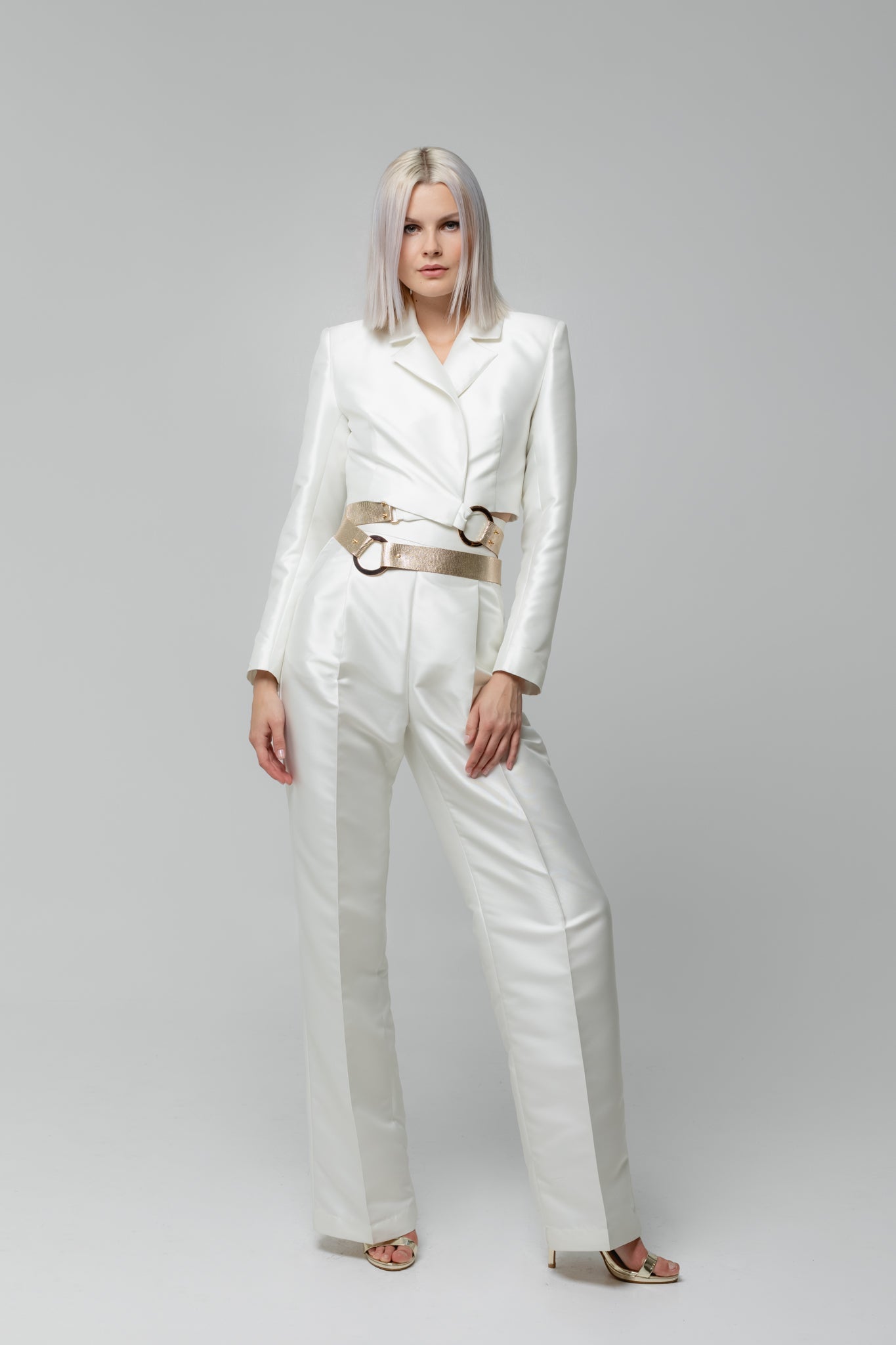 White Crease Pants