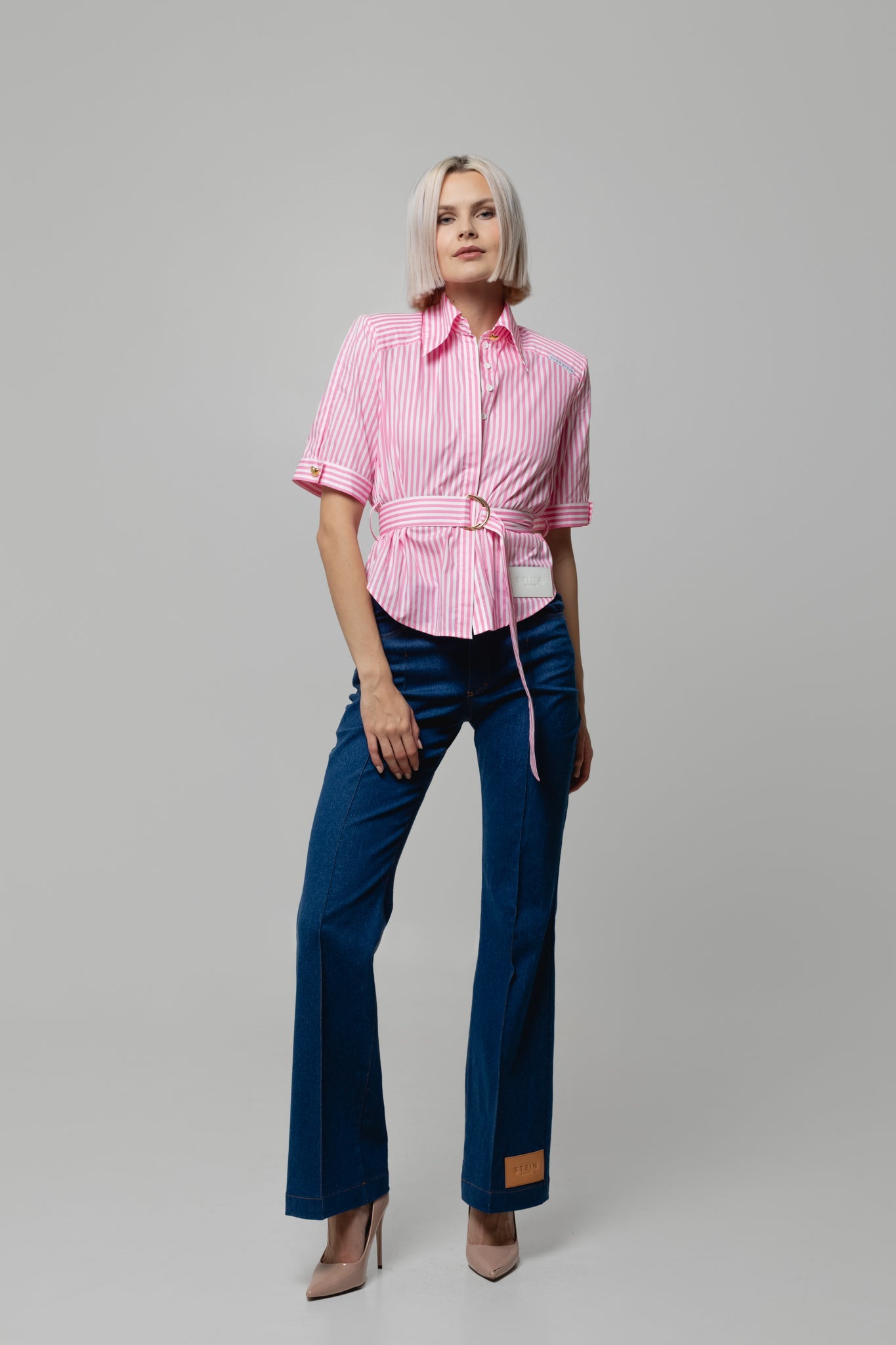 Pink Striped Cotton Blouse