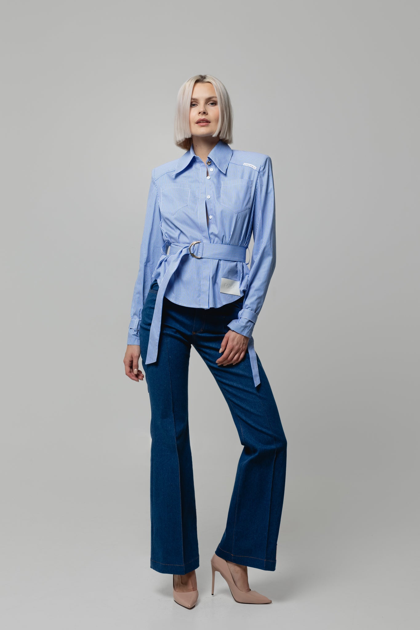 Blue Striped Cotton Blouse
