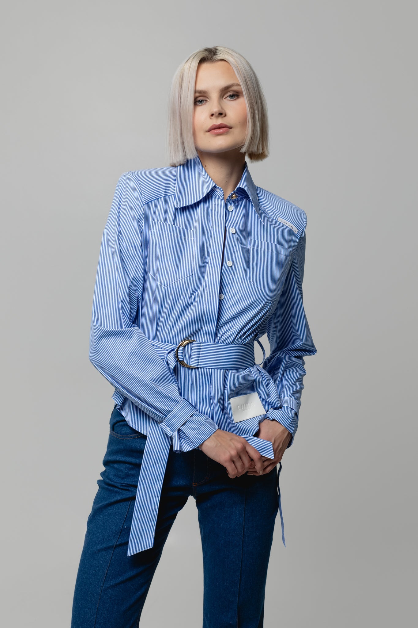 Blue Striped Cotton Blouse