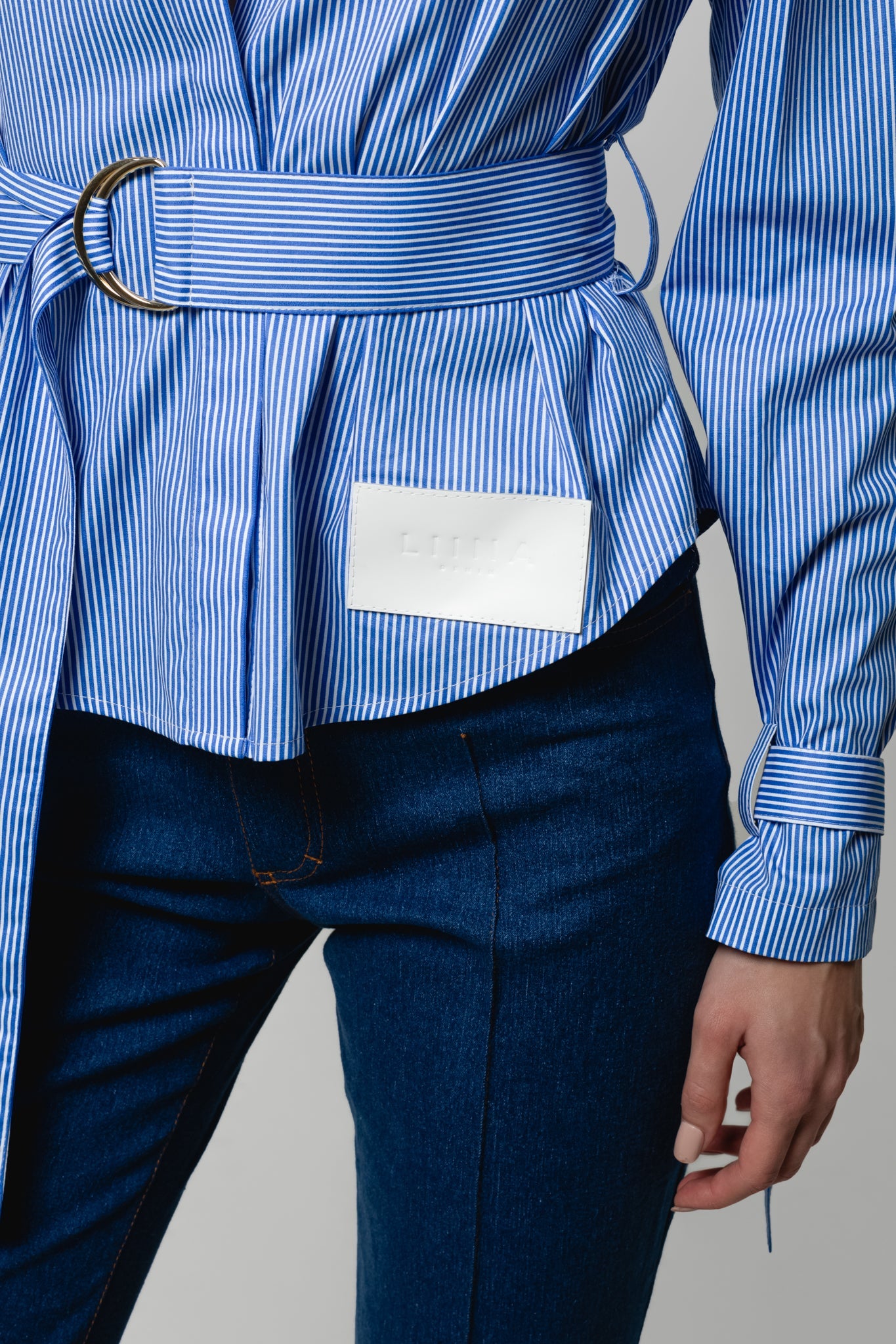 Blue Striped Cotton Blouse