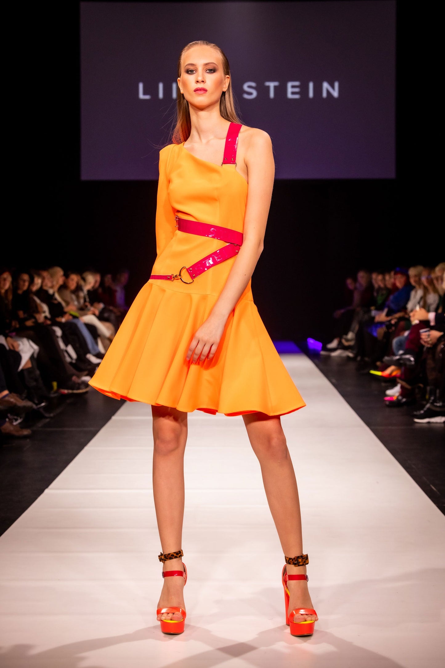 Orange Fluo Asymmetry Dress