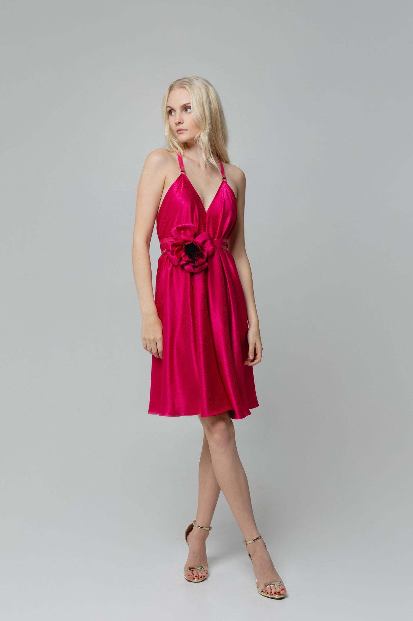 Pink Walking Flower Dress
