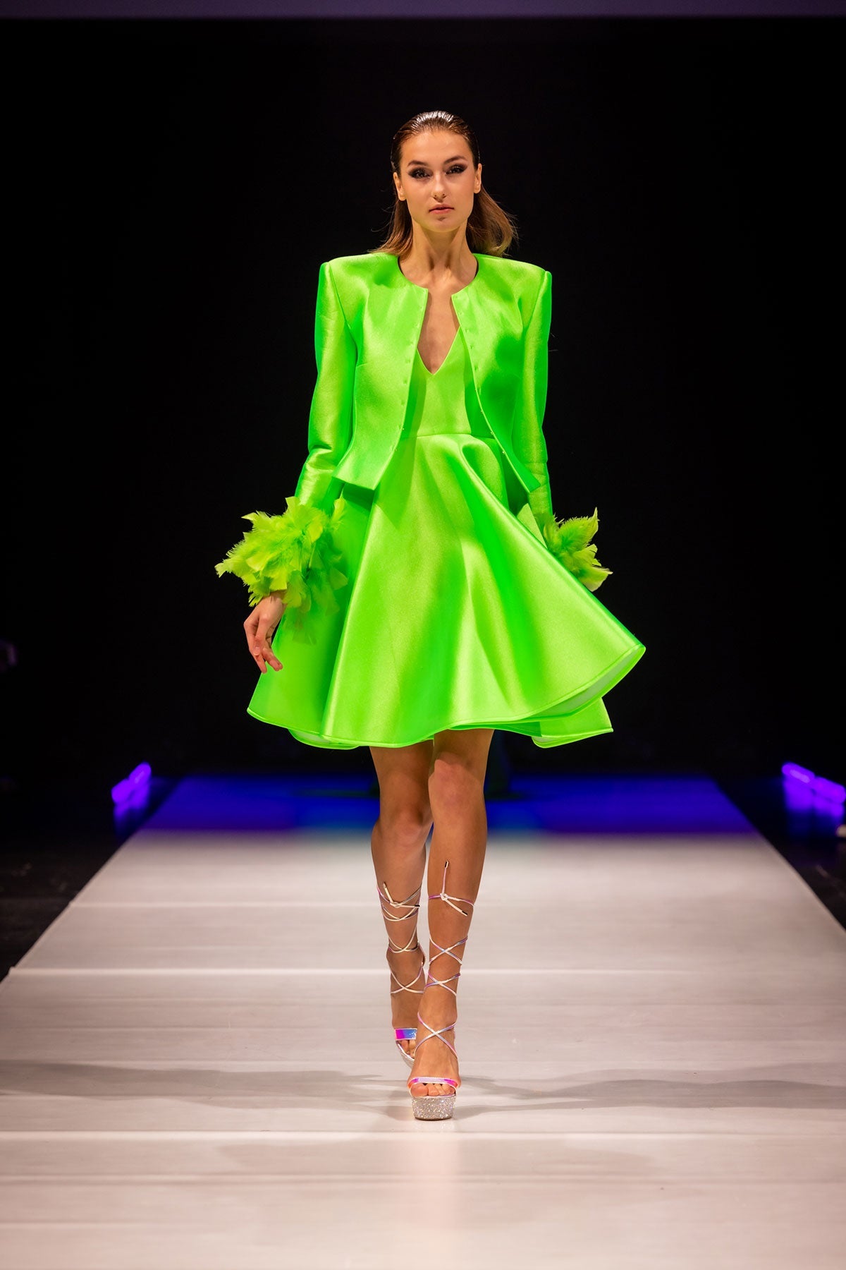 Green Fluo Feather Jacket
