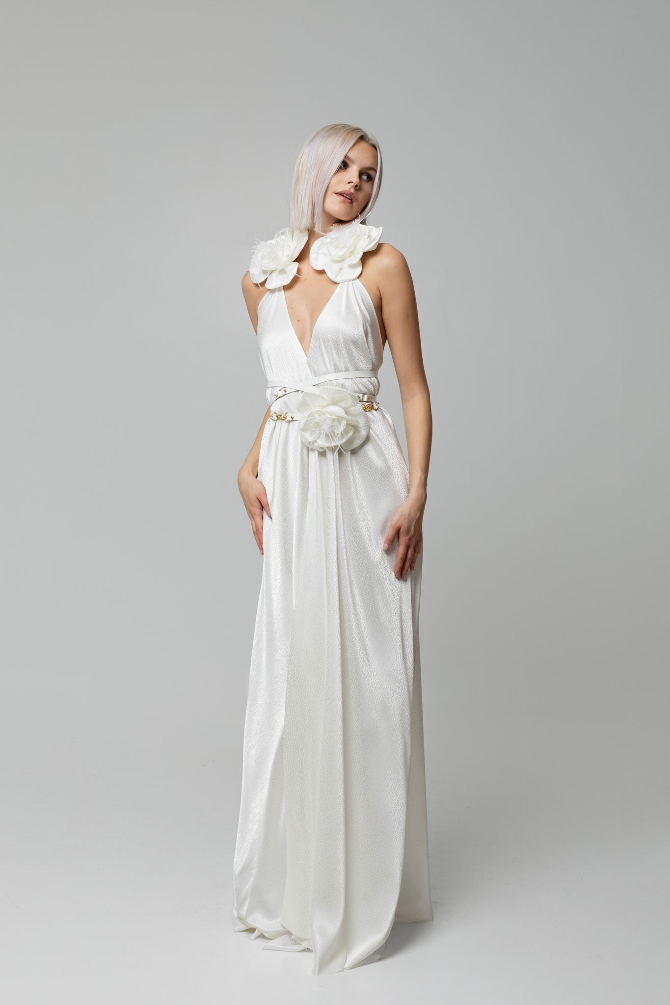 White Walking Flower Dress
