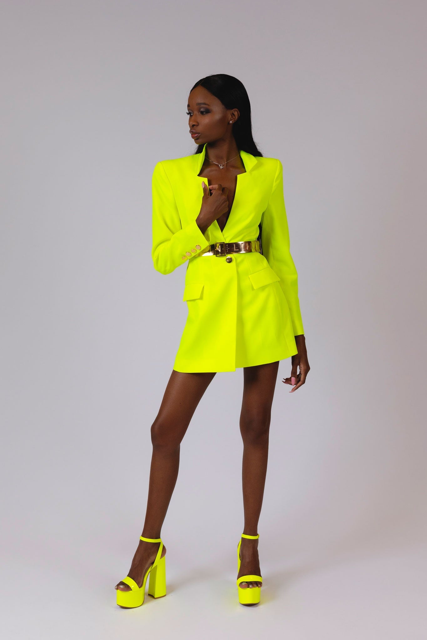Yellow Fluo Jacket-Dress