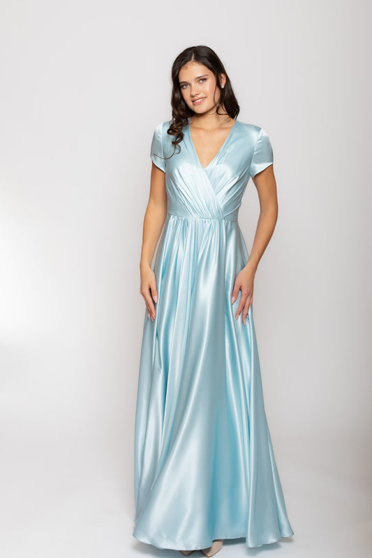 Caribbean Blue Silk Dress