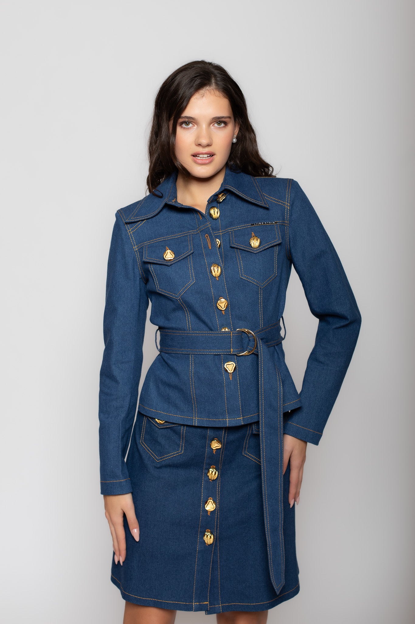 Rose Bud Denim Skirt