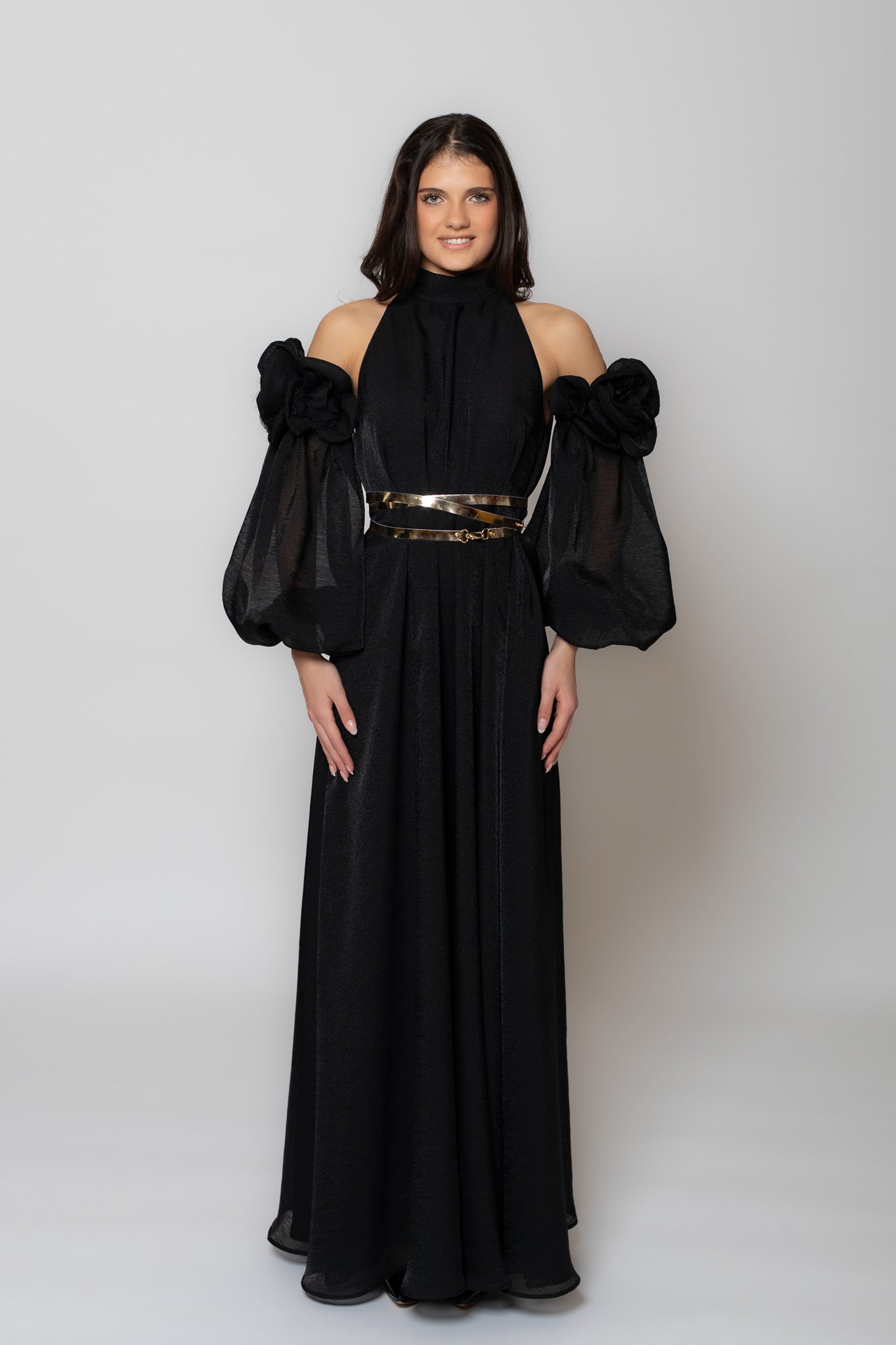 Black Aphrodite Flower Gown