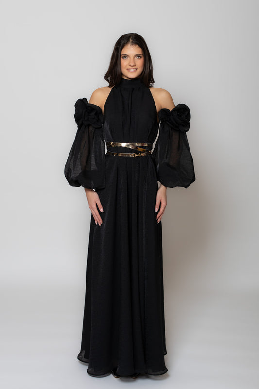 Black Aphrodite Flower Gown