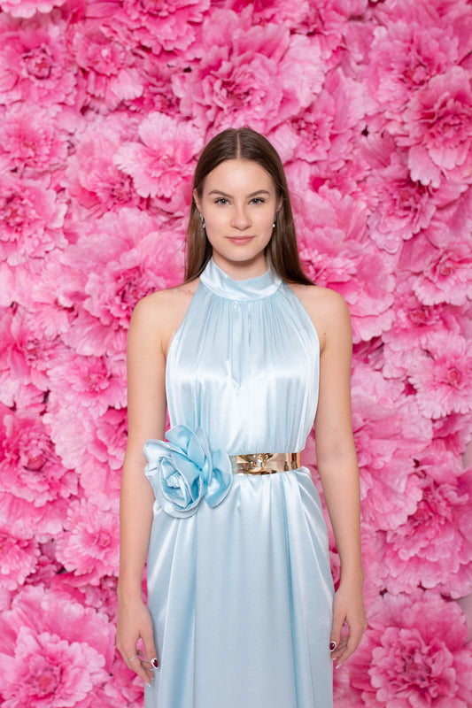 Caribbean Blue Aphrodite Silk Dress