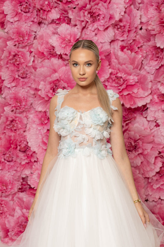 Sky Blue Flower Blossom Dress