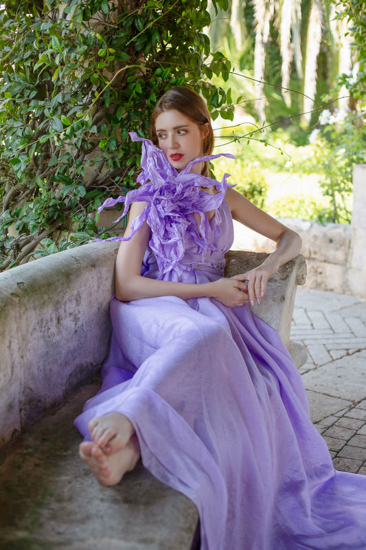Purple Spiky Walking Flower Dress