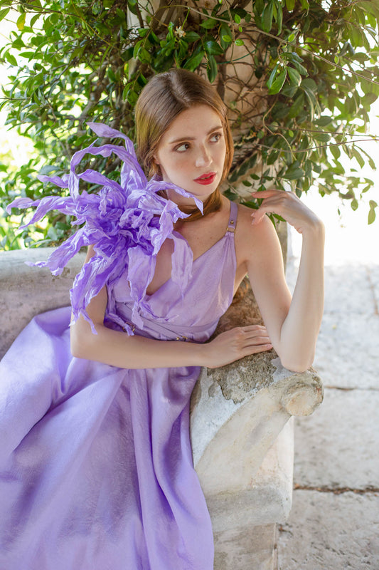 Purple Spiky Walking Flower Dress