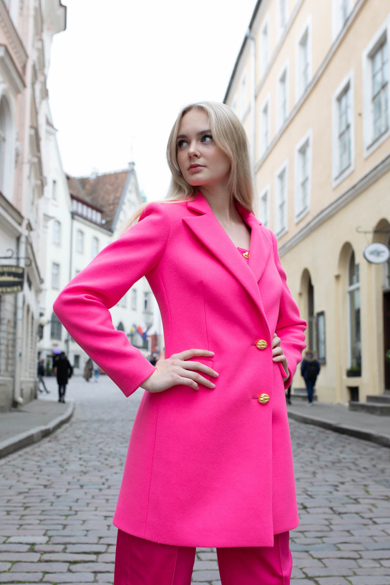 Pink Wool Jacket Coat