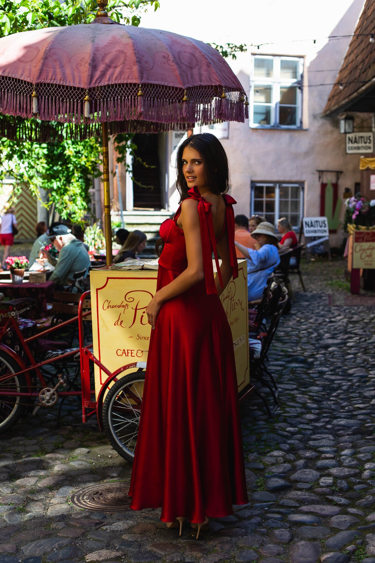 Ruby Red Silk Dress