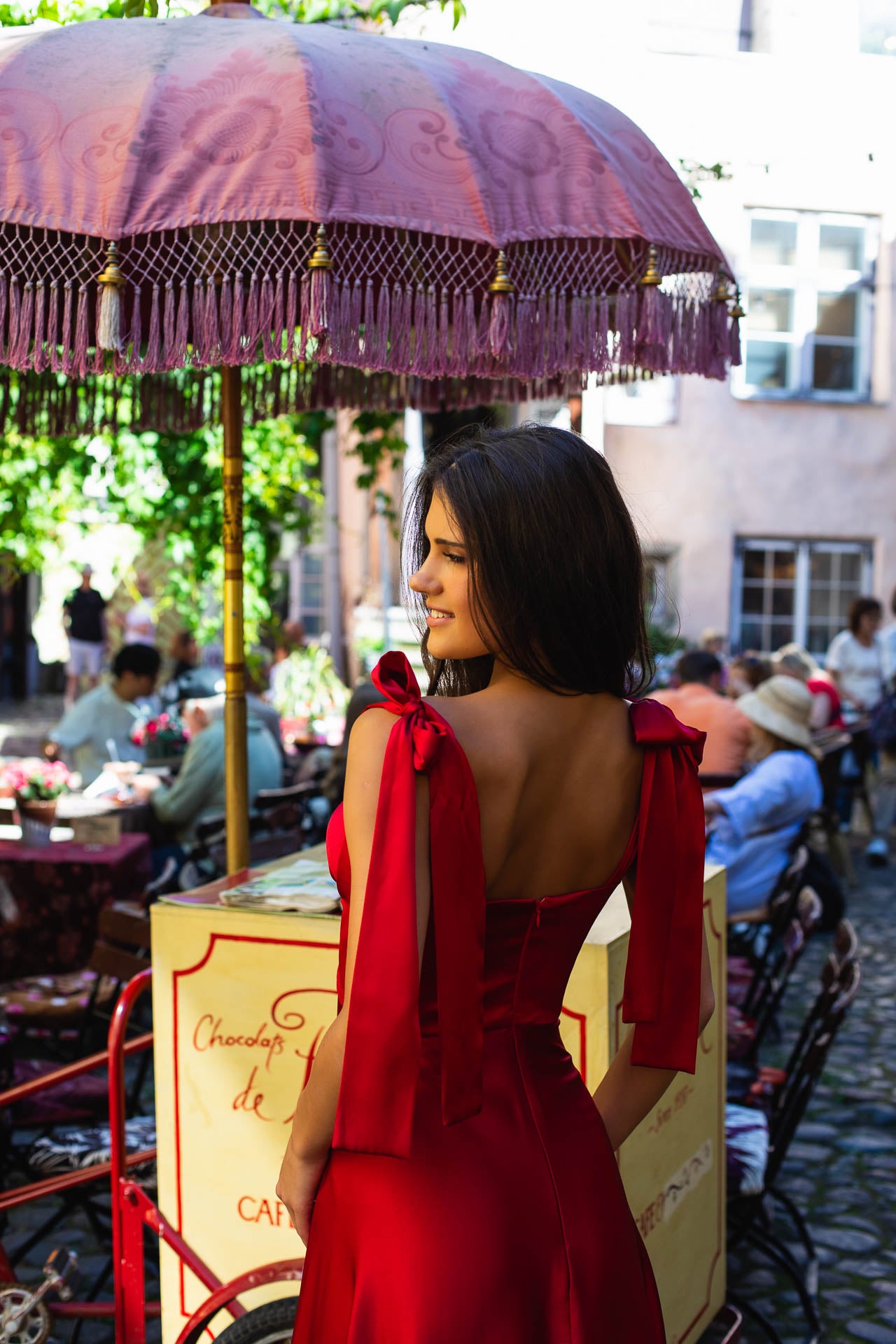 Ruby Red Silk Dress