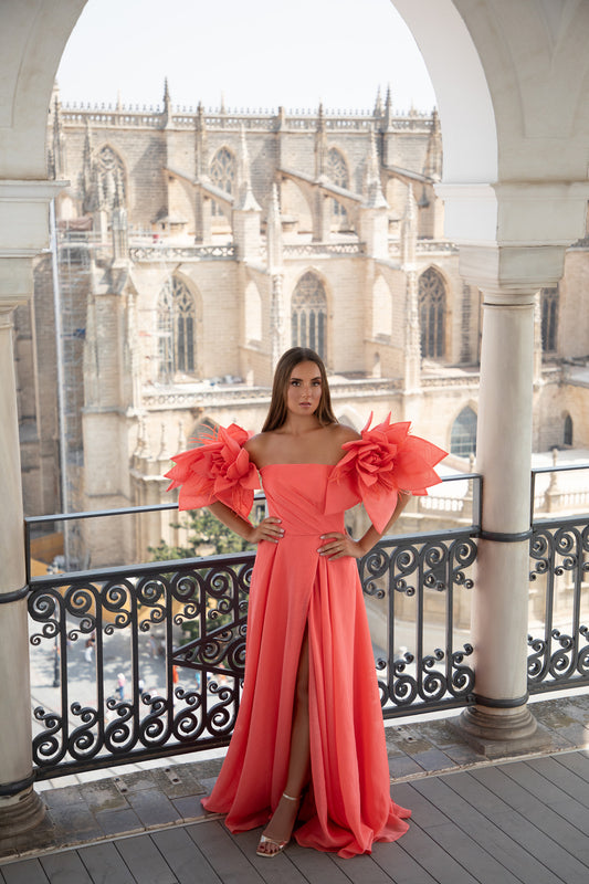 Walking Coral Flower Gown