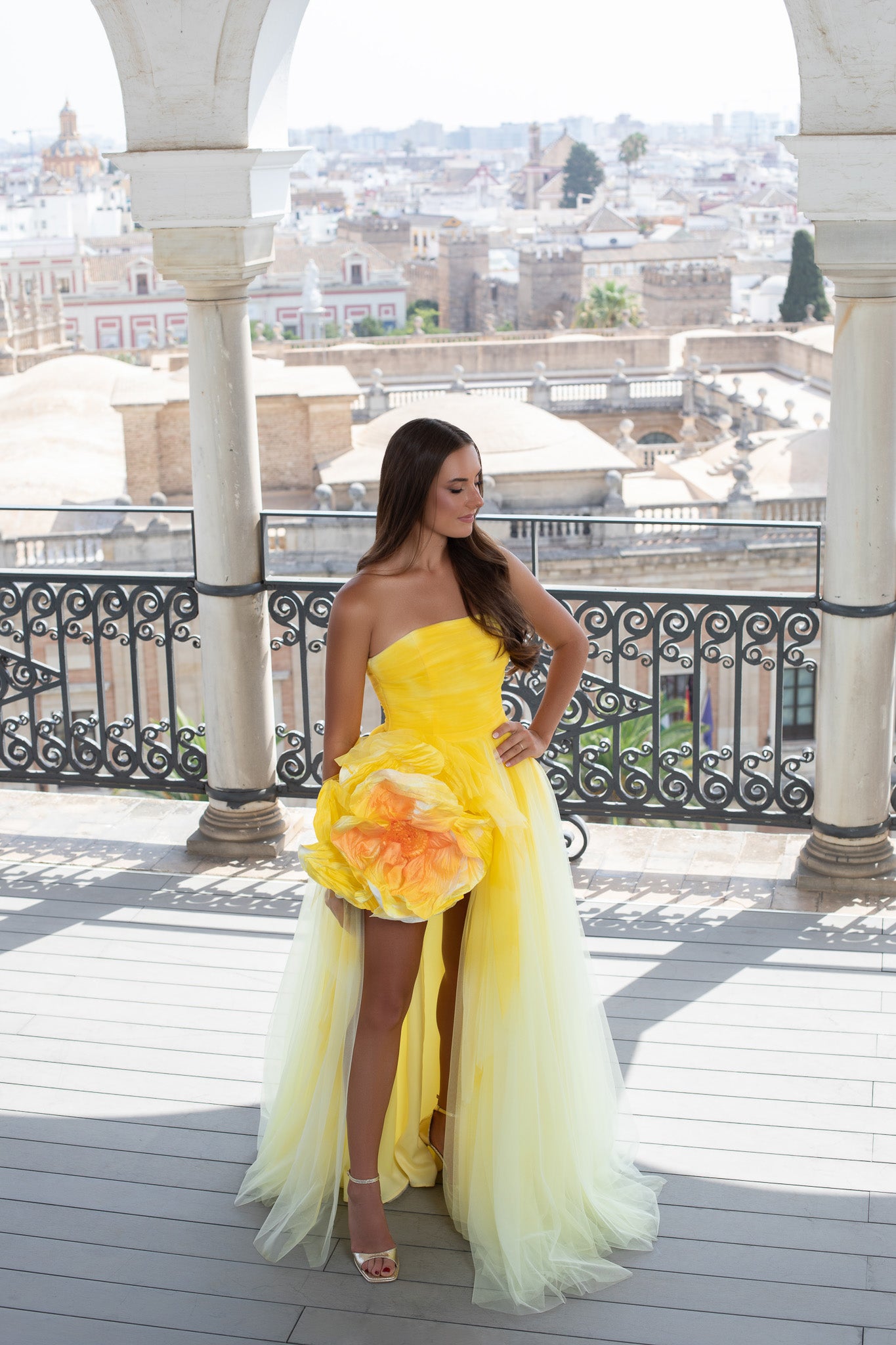 Yellow Walking Flower Gown