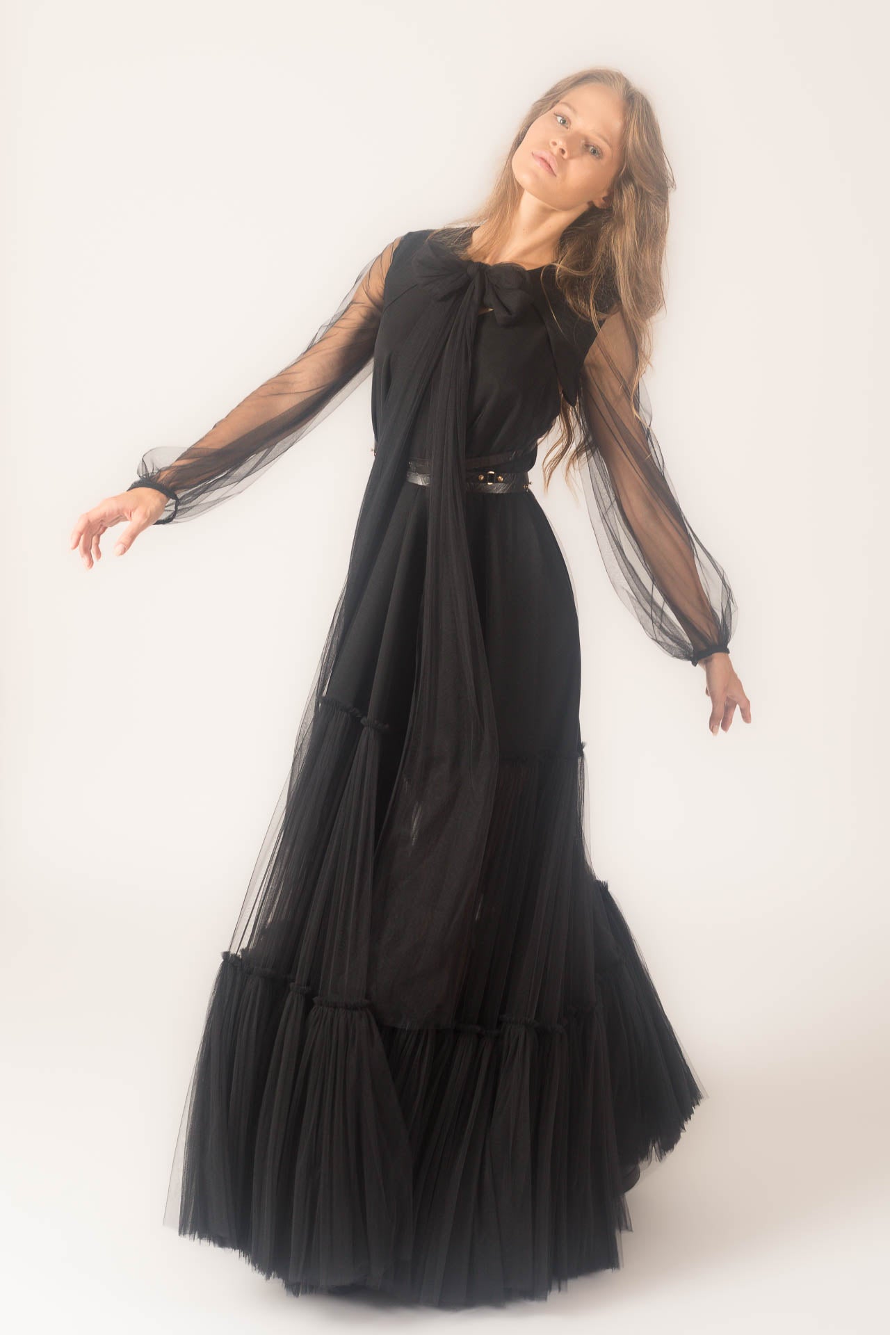 Black Tulle Sleeves