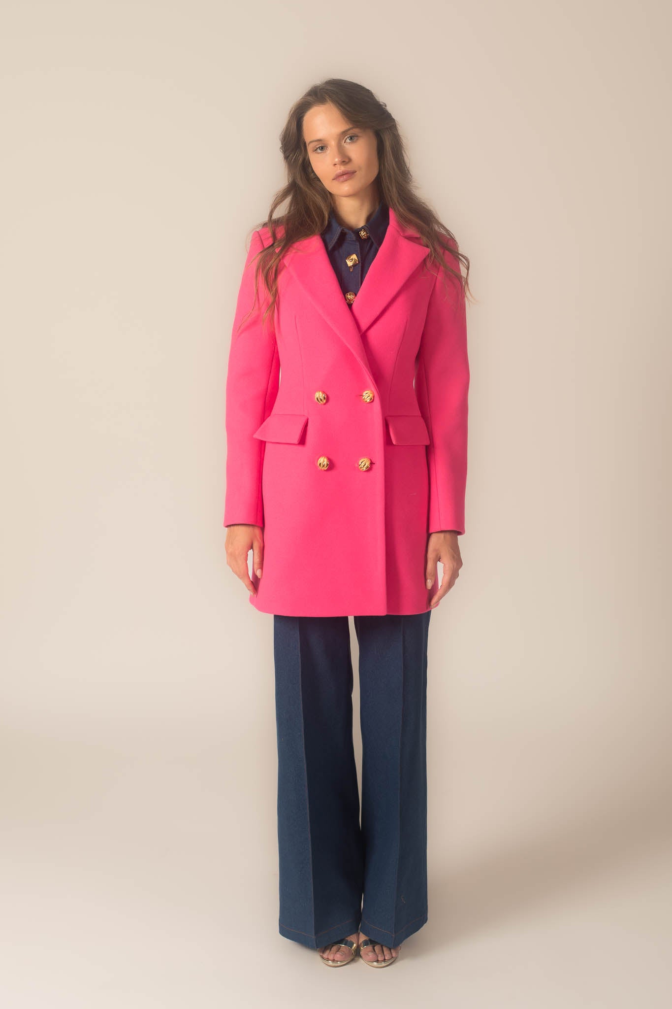 Pink Wool Jacket Coat