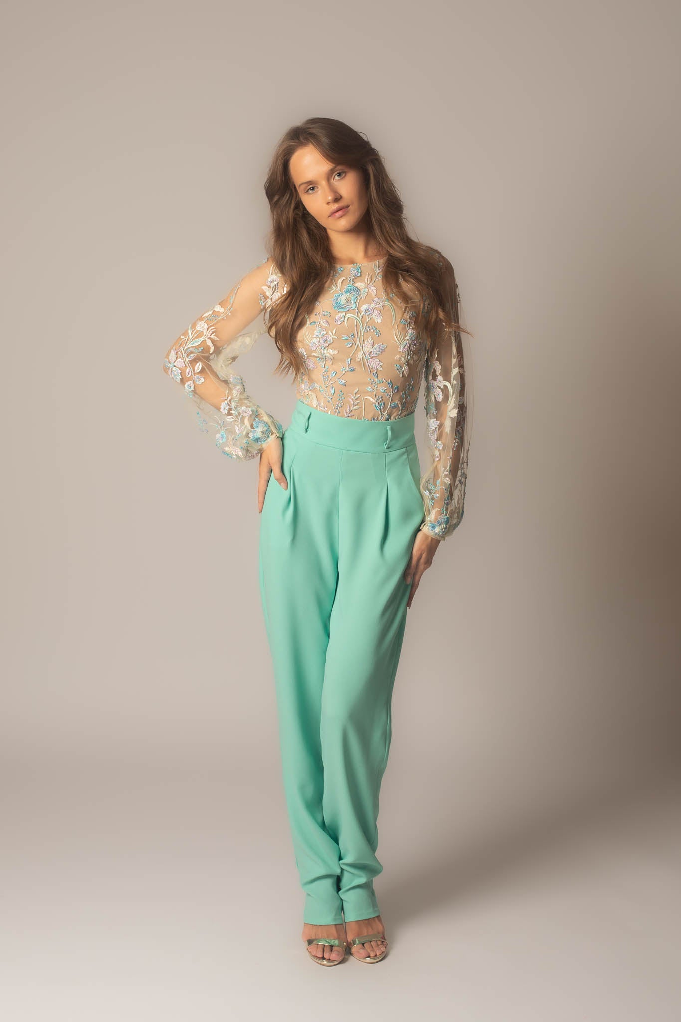 Turquoise Green Pants