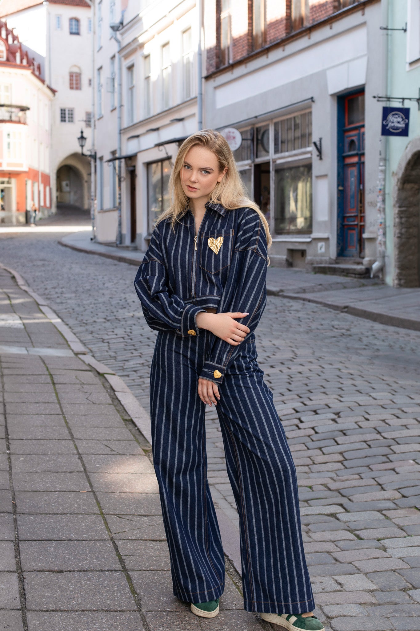 Striped Denim Jeans