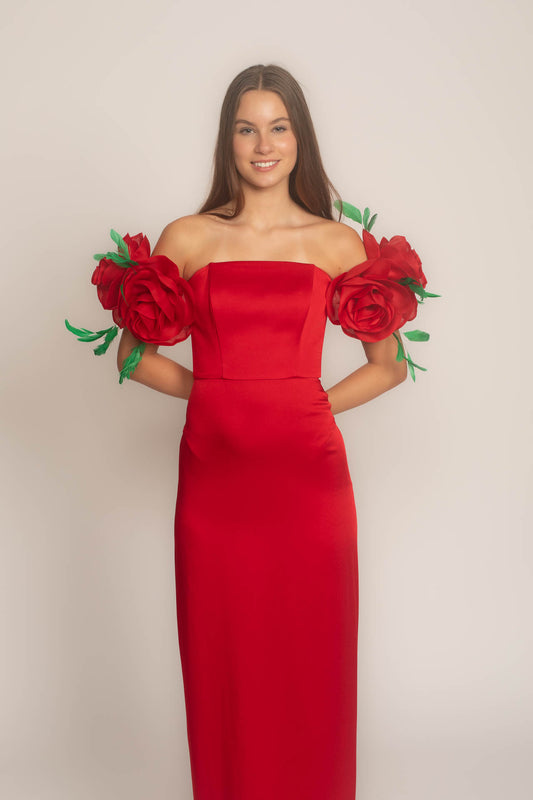 Red Walking Flower Gown