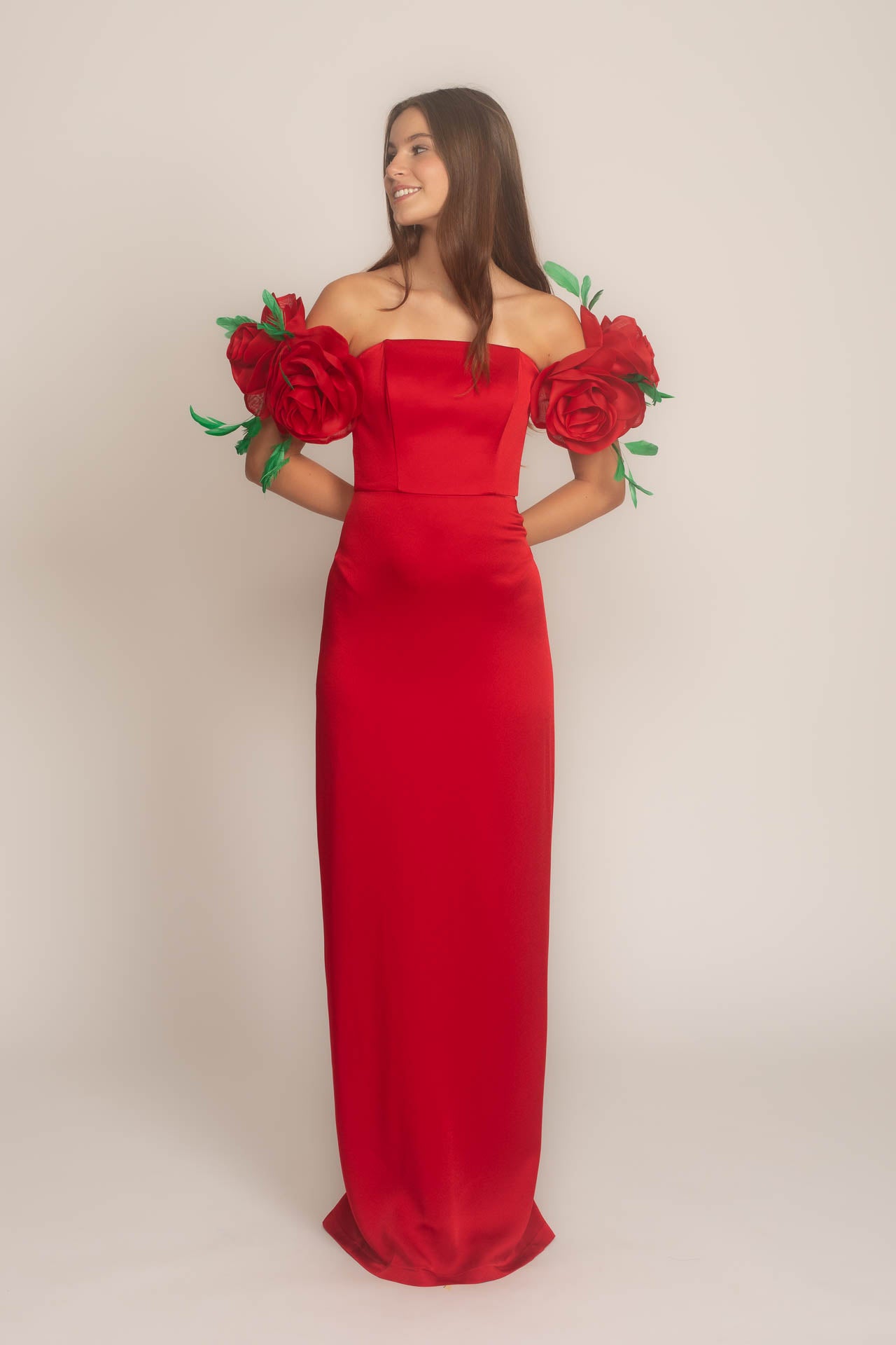 Red Walking Flower Gown