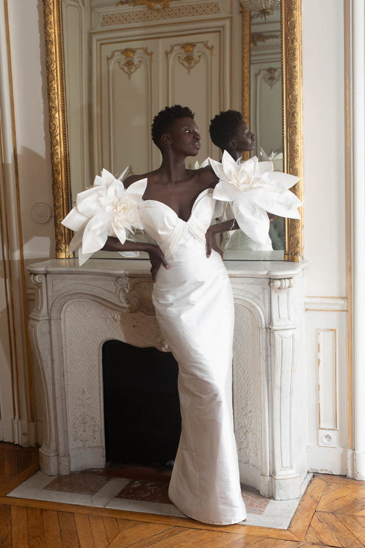 White Walking Flower Gown