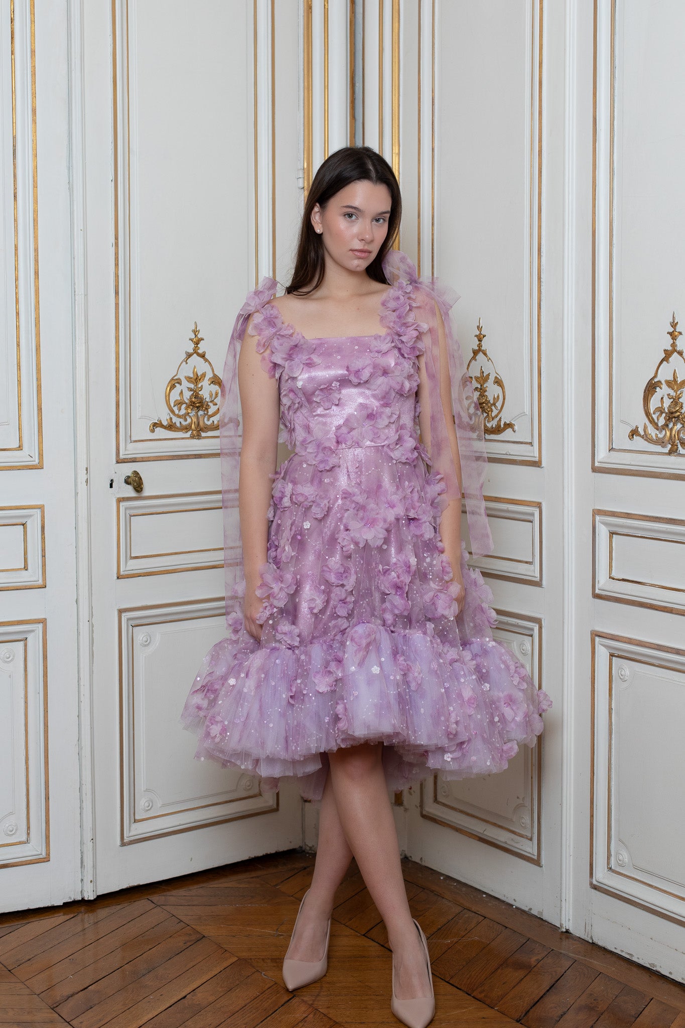 Fluffy Purple Blossom Dress