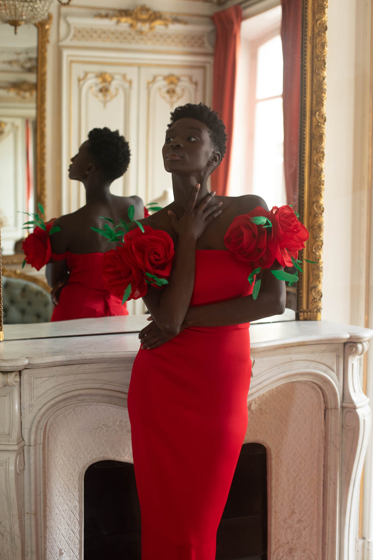 Red Walking Flower Gown