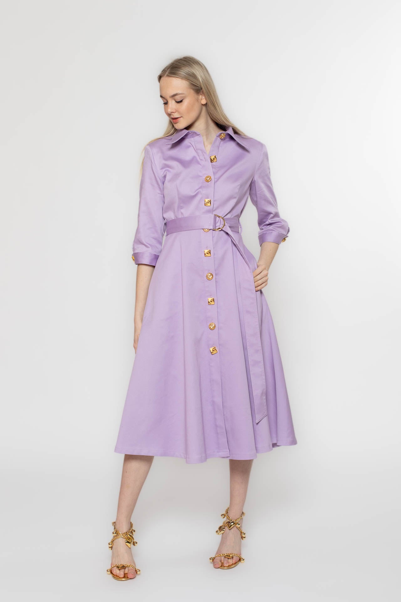 Lavender Denim Coat Dress