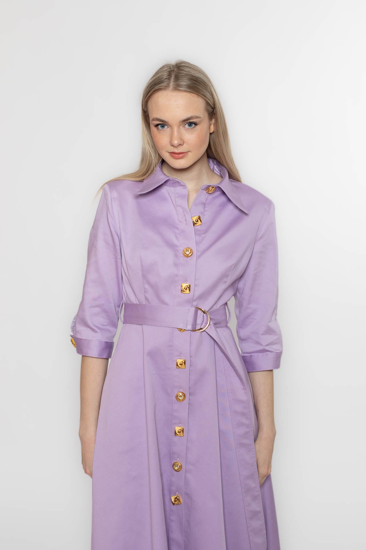 Lavender Denim Coat Dress